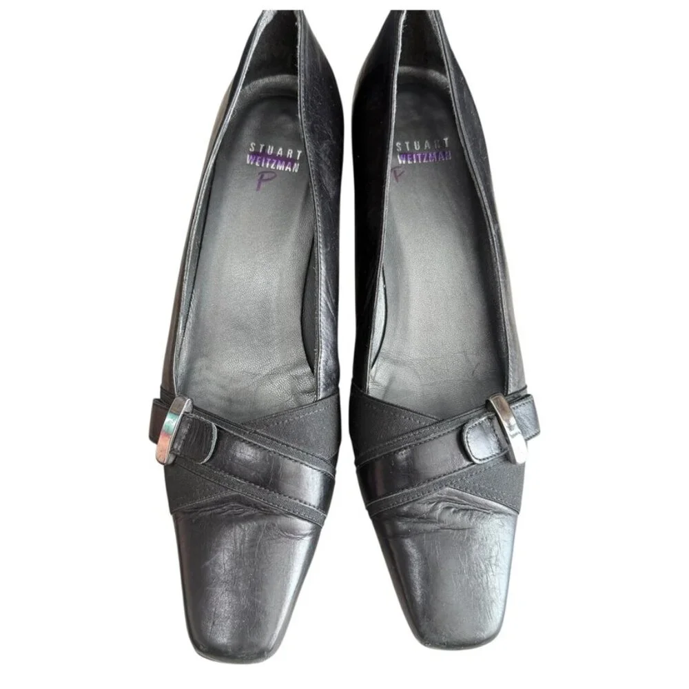 Stuart Weitzman Flip Leather Heels Women 9 Brown‎ Business Officecore